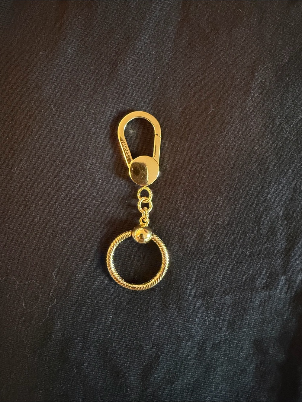 Pandora Gold Rope-Textured Ring Key Holder